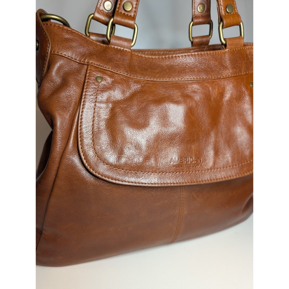 NWT American Leather Co Blaine Convertible Shopper Brandy  Glove TannedPurse - Picture 8 of 14